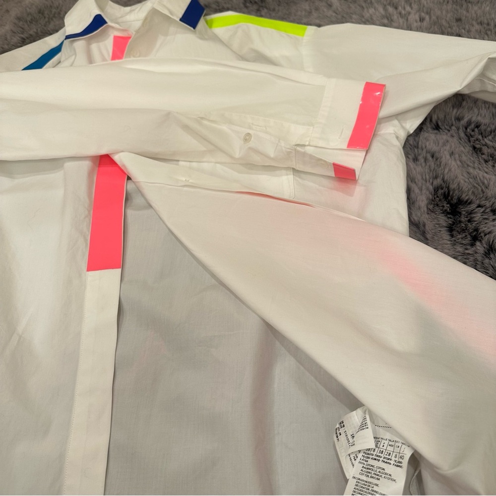 MaxMara Weekend “Flutterflies”Collection Label-Cut White Shirt Size:Medium 4/6 - Picture 15 of 16